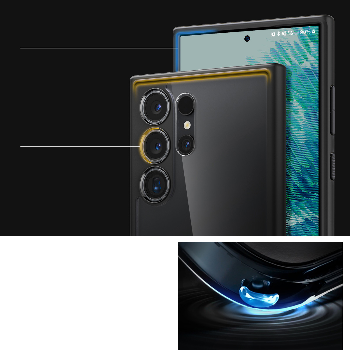 Etui Spigen Ultra Hybrid do Galaxy S24 Ultra, przezroczysto-czarne